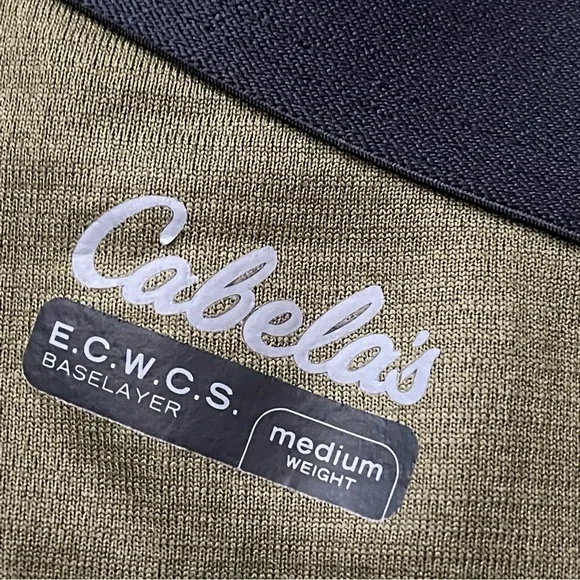 Cabela's E.C.W.C.S. Black and Green Thermal Base Layer Pant Size Large - Picture 6 of 7